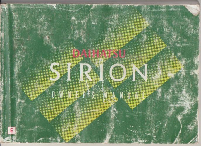 Daihatsu M100 Sirion Owners Manual (image for) Daihatsu M100 Sirion Owners Manual