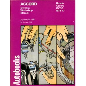 Honda Accord - CVCC 1976 - 77 Owners Workshop Manual (image for) Honda Accord - CVCC 1976 - 77 Owners Workshop Manual