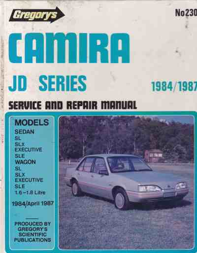 Holden Camira 1984-April 87 Gregorys No. 230 Shop Manual 9780855 (image for) Holden Camira 1984-April 87 Gregorys No. 230 Shop Manual 9780855