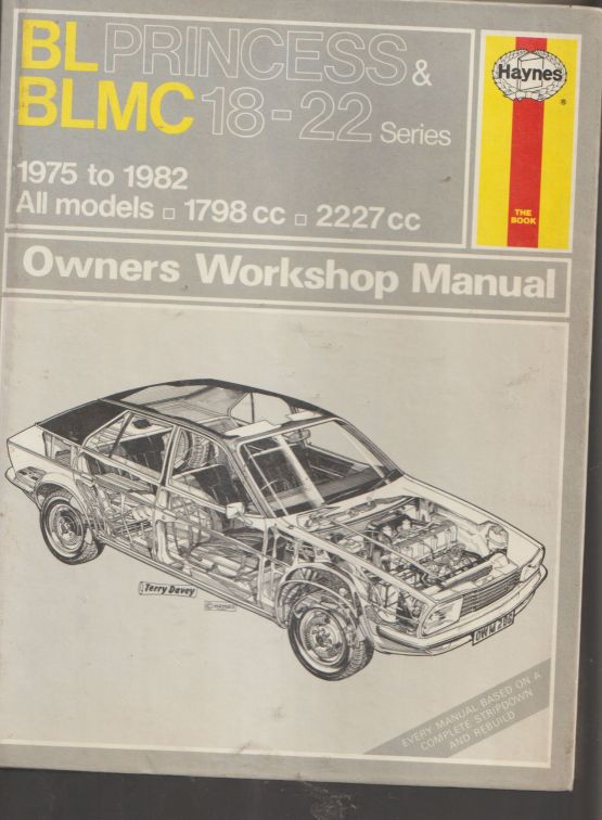Princess & 18-22 Series 1975 To 1982 Owners Workshop Manual ALL (image for) Princess & 18-22 Series 1975 To 1982 Owners Workshop Manual ALL