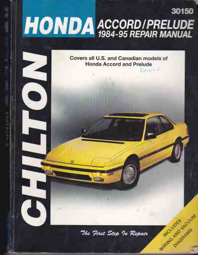 Honda Accord and Prelude 1984 - 1995 Chilton Owners Service and (image for) Honda Accord and Prelude 1984 - 1995 Chilton Owners Service and