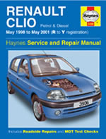 Renault Clio Service and Repair Manual (May 98-01) (Haynes Servi (image for) Renault Clio Service and Repair Manual (May 98-01) (Haynes Servi
