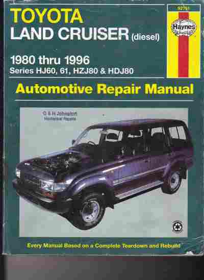 Toyota Land Cruiser Diesel 1980 1996 (Australian) Repair Mamual (image for) Toyota Land Cruiser Diesel 1980 1996 (Australian) Repair Mamual