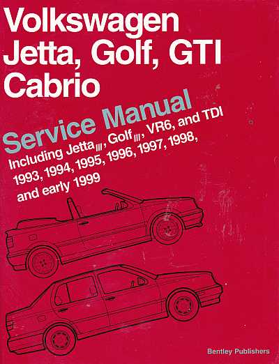 Volkswagen Golf (Mk III), Jetta & Cabrio 1993 - 1999 Workshop Ma Volkswagen Golf (Mk III), Jetta & Cabrio 1993 - 1999 Workshop Ma