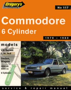 Holden Commodore 1978-80 Repair Manual Gregory's No. 117 (image for) Holden Commodore 1978-80 Repair Manual Gregory's No. 117