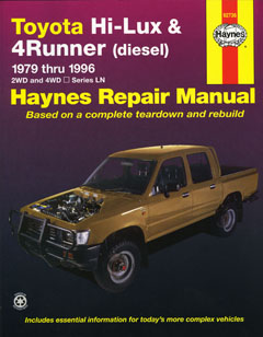 Toyota Hi-Lux and 4Runner Diesel (79 - 97) Repair Manual 92736 (image for) Toyota Hi-Lux and 4Runner Diesel (79 - 97) Repair Manual 92736