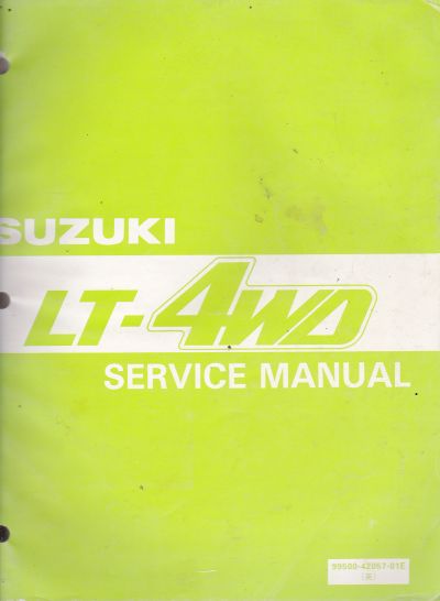 Suzuki LT 4WD (87-98) OEM Factory Owner Service Manual Book 99 (image for) Suzuki LT 4WD (87-98) OEM Factory Owner Service Manual Book 99