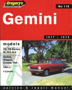 Holden Gemini 1977-79 Repair Manual Gregory's No. 118 (image for) Holden Gemini 1977-79 Repair Manual Gregory's No. 118