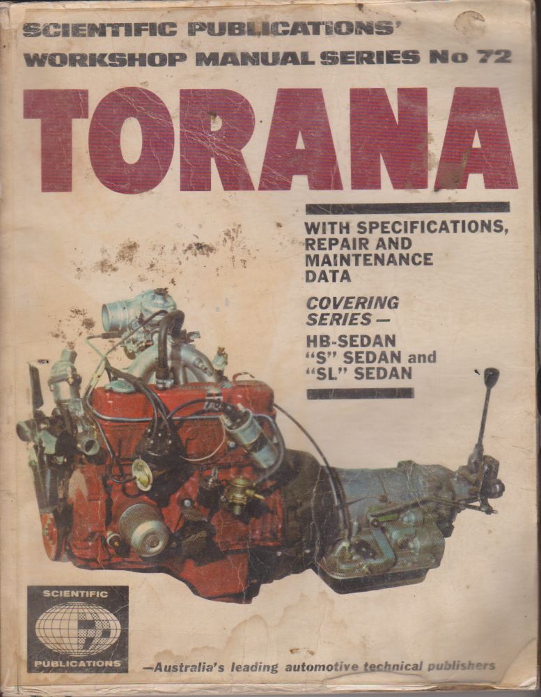 Holden Torana HB Workshop Manual (image for) Holden Torana HB Workshop Manual