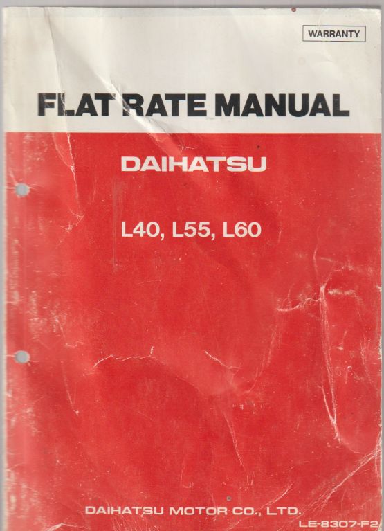 Daihatsu Models L40, L55V, L60 Flat Rate Manual (TIMES GUIDE) (image for) Daihatsu Models L40, L55V, L60 Flat Rate Manual (TIMES GUIDE)