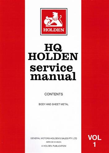 Holden HQ 1971-1974 Vol 1 Body M37015 (image for) Holden HQ 1971-1974 Vol 1 Body M37015