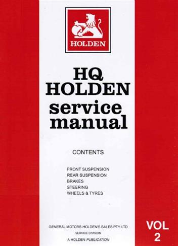 Holden HQ 1971-1974 Vol 2 Brakes/Steering/Suspension M37016 (image for) Holden HQ 1971-1974 Vol 2 Brakes/Steering/Suspension M37016