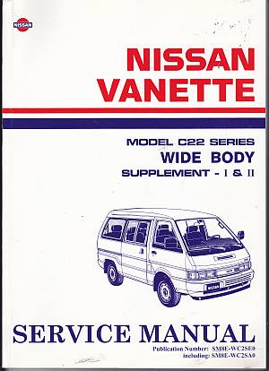 Nissan Vanette Model C22 Series Wide Body Supplement - I And Su Nissan Vanette Model C22 Series Wide Body Supplement - I And Su