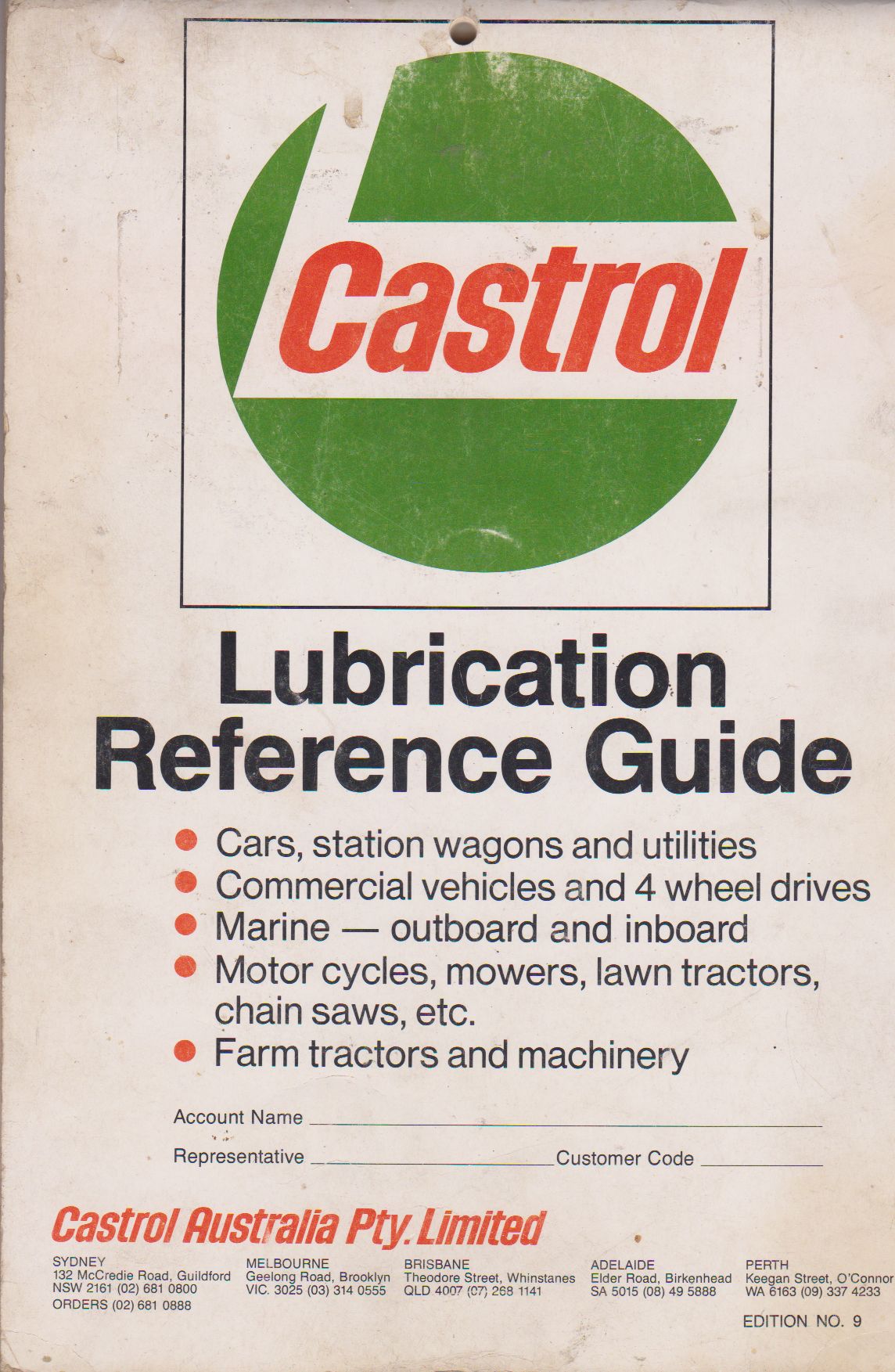 Castrol Lubrication Reference Guide 1969 To 1984 (image for) Castrol Lubrication Reference Guide 1969 To 1984