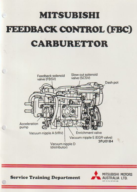 Mitsubishi Feedback Control (FBC) Carburettor (image for) Mitsubishi Feedback Control (FBC) Carburettor