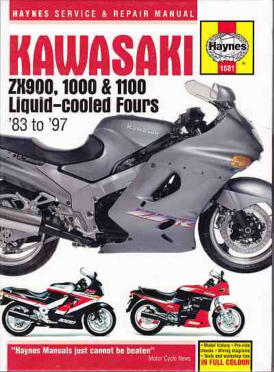 Kawasaki ZX900 1000 and 1100 Liquid-cooled Fours 1983 1997 (1681 (image for) Kawasaki ZX900 1000 and 1100 Liquid-cooled Fours 1983 1997 (1681