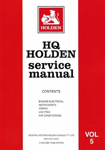 Holden HQ 1971-1974 Vol 5 Electrical/Air conditioning M37019 (image for) Holden HQ 1971-1974 Vol 5 Electrical/Air conditioning M37019