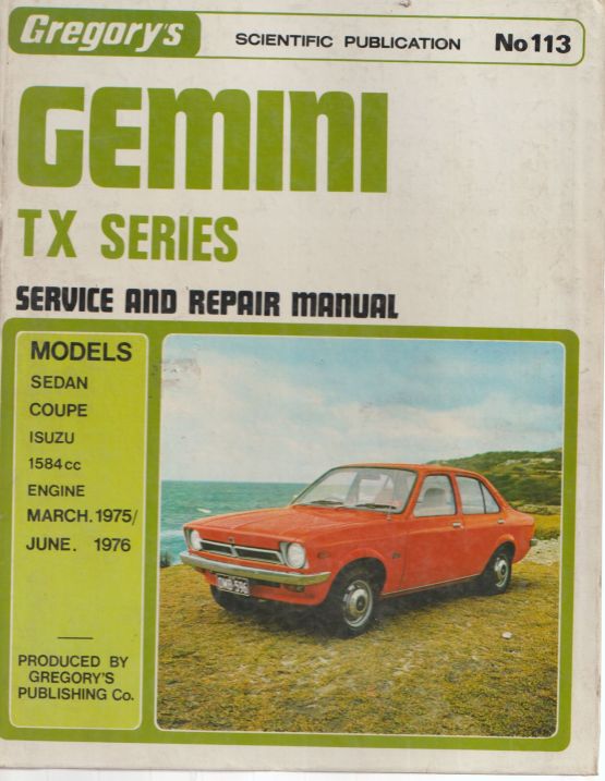 Gemini TX Series Gregorys Service And Repair Manual (No 113 ) Gemini TX Series Gregorys Service And Repair Manual (No 113 )