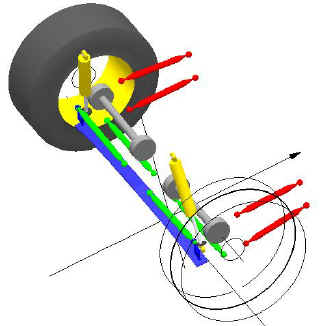 Upper and lower
                      lateral links, twin trailing links, toe link
                      [Rear] As used on the Chevrolet Corvette C4 rear
                      with the drive shaft acting as the upper lateral
                      link and leaf spring.